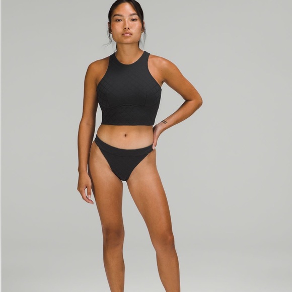 NWT Diamond grid skimpy bikini bottom size 4 black lululemon - Picture 9 of 14